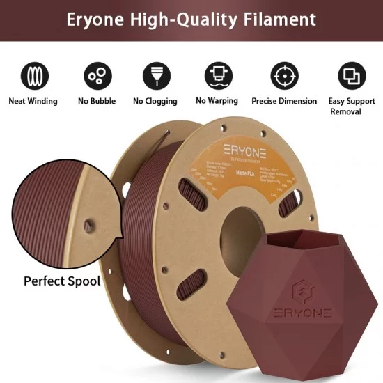 Eryone Matte Pla Ruby Red Filament Hoogwaardig Matte Rood D Printer Filament